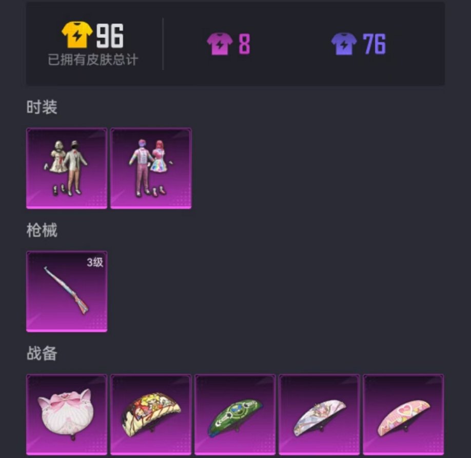 【2粉装1特效枪】 安卓Q区-7550热力值--17套装-24枪皮 【2粉装】 宝贝奶油派 天使彩虹糖【1特效枪】 Kar98K-巳巳如意(3级)【5热门】 长空猛禽 弄潮海豚 魅力单车 漫步者 神