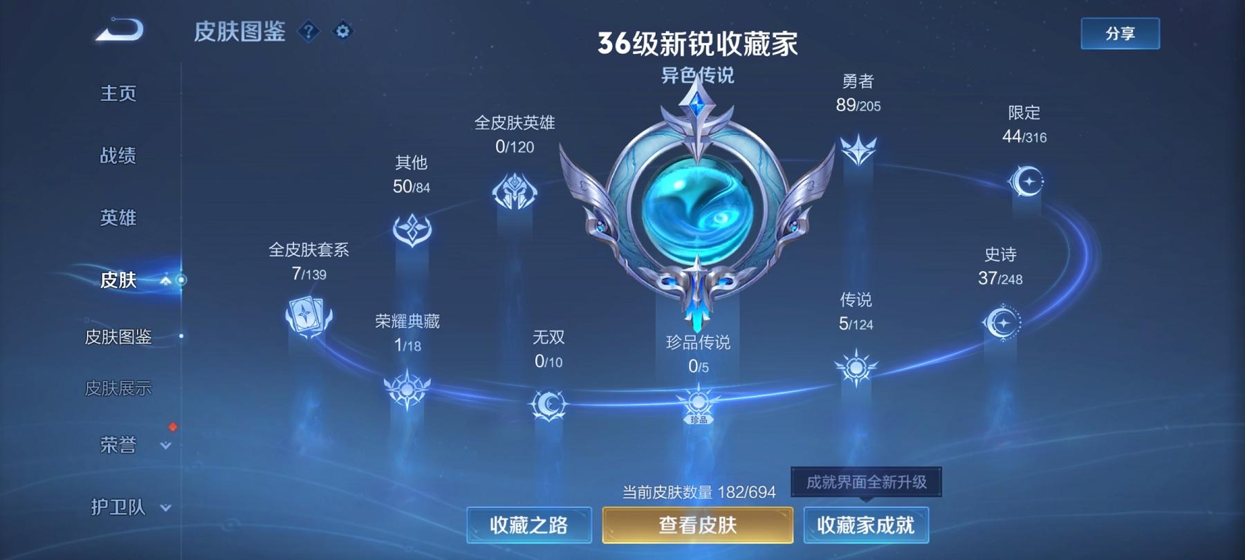 可二次【182皮肤1水晶5传说】安卓V区-121英雄-182皮肤【1水晶】 弑枪猎影【传说皮肤】愿照·众生和 愿照·九州拓 鸣野蒿 胖达荣荣 幻光神枪【史诗皮肤】星界战将 顽岩魄 江河有灵 天穹祈灯