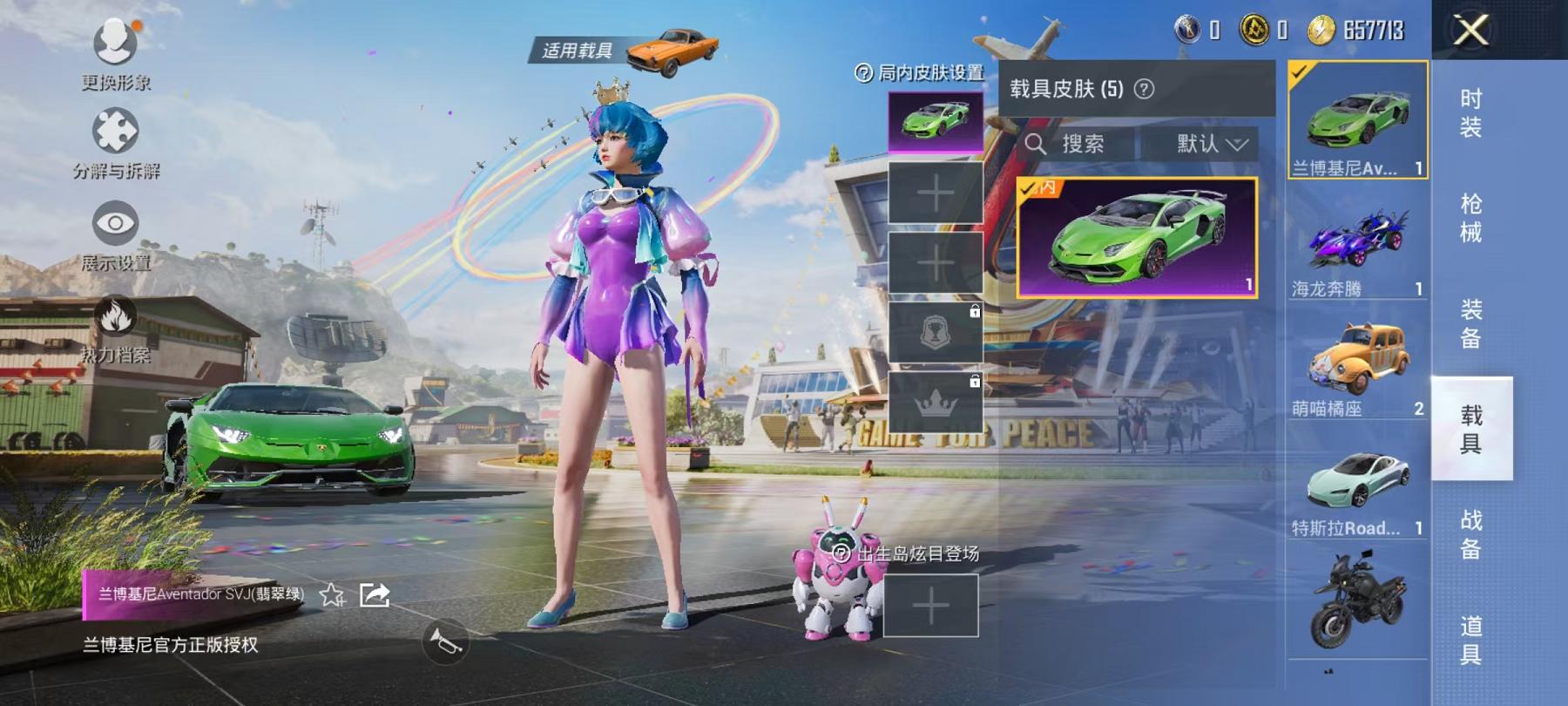 可二次【浪客战士猪脸妹19粉装10特效枪5载具】 安卓Q区-61516热力值-7印记-114套装-156枪皮 【5载具】 兰博SVJ绿色 特斯拉R水滴蓝 海龙奔腾 萌喵橘座 特斯拉X白色【2稀有】 