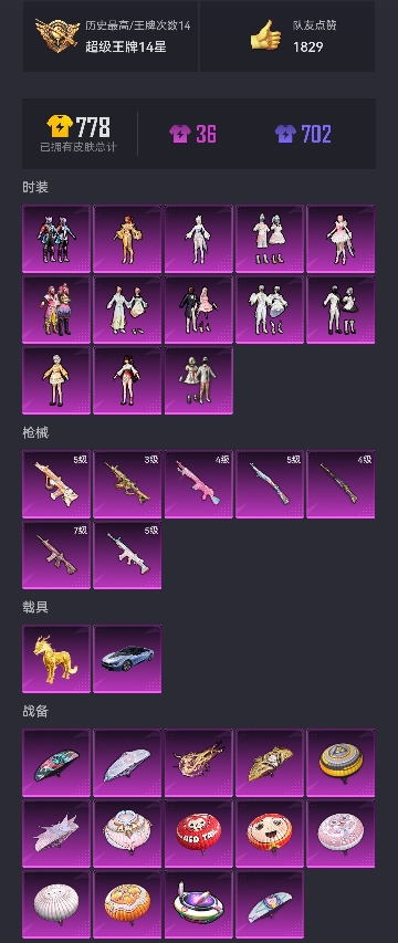 【女号猪脸妹满级心之恋语13粉装7特效枪2载具】 安卓Q区-65214热力值-14印记-165套装-189枪皮 【2载具】 护世瑞兽 宝马i8(离子银)【1稀有】 SCAR-L-粉色回忆【13粉装】