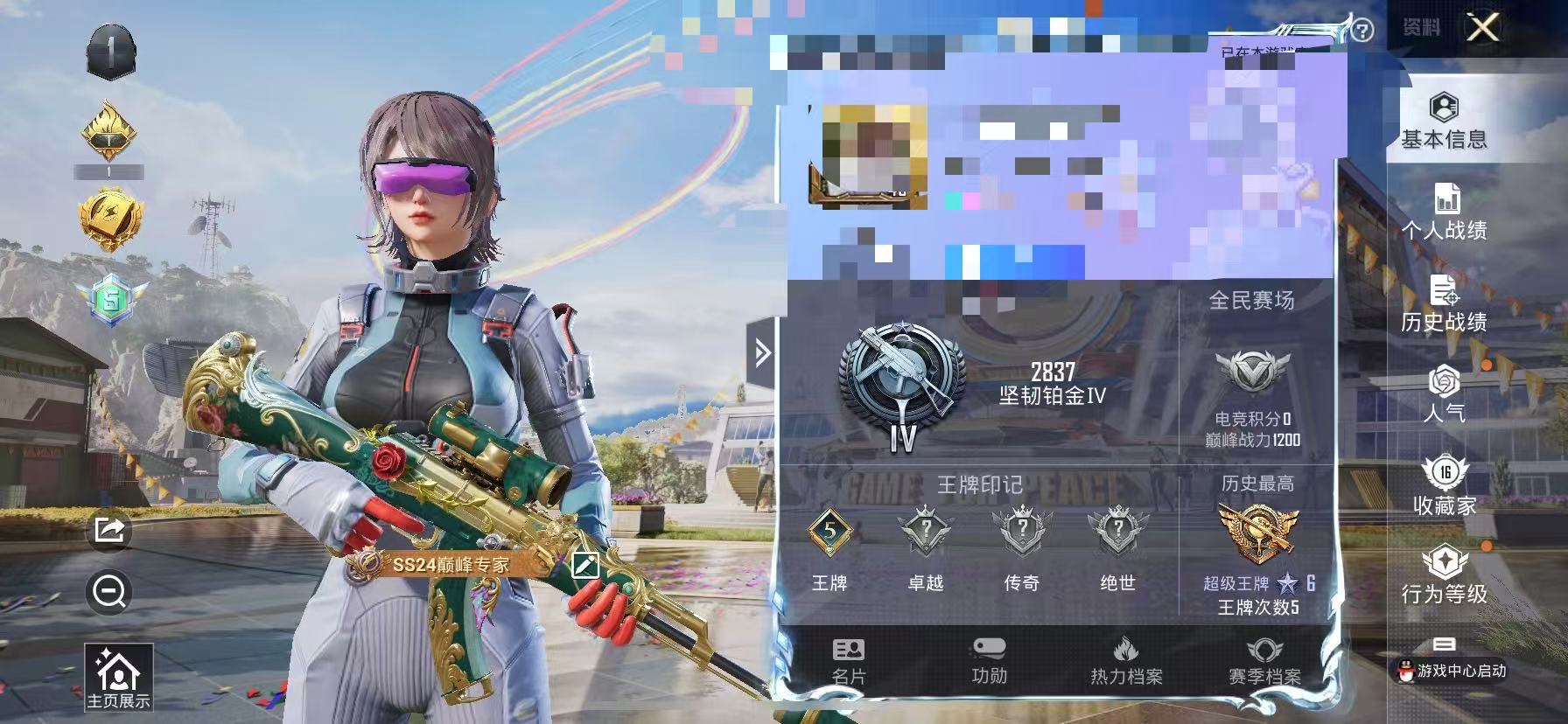 可二次【2特效枪】 苹果Q区-12491热力值-5印记-27套装-41枪皮 【2特效枪】 AKM-绿萝繁花(5级) Kar98K-巳巳如意(5级)【16热门】 冰川格斗者 SS27特训 SS26特训