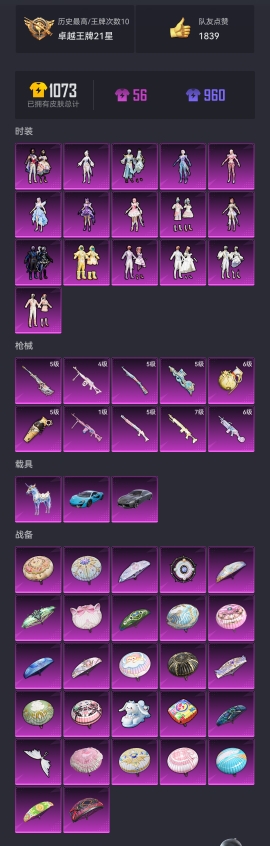 可二次【女号16粉装10特效枪3载具】 安卓Q区-94672热力值-10印记-235套装-253枪皮 【3载具】 兰博轿车灰色 迈凯伦570S(天际蓝) 星梦玉骢【2稀有】 Mark.06蓝螳螂 8