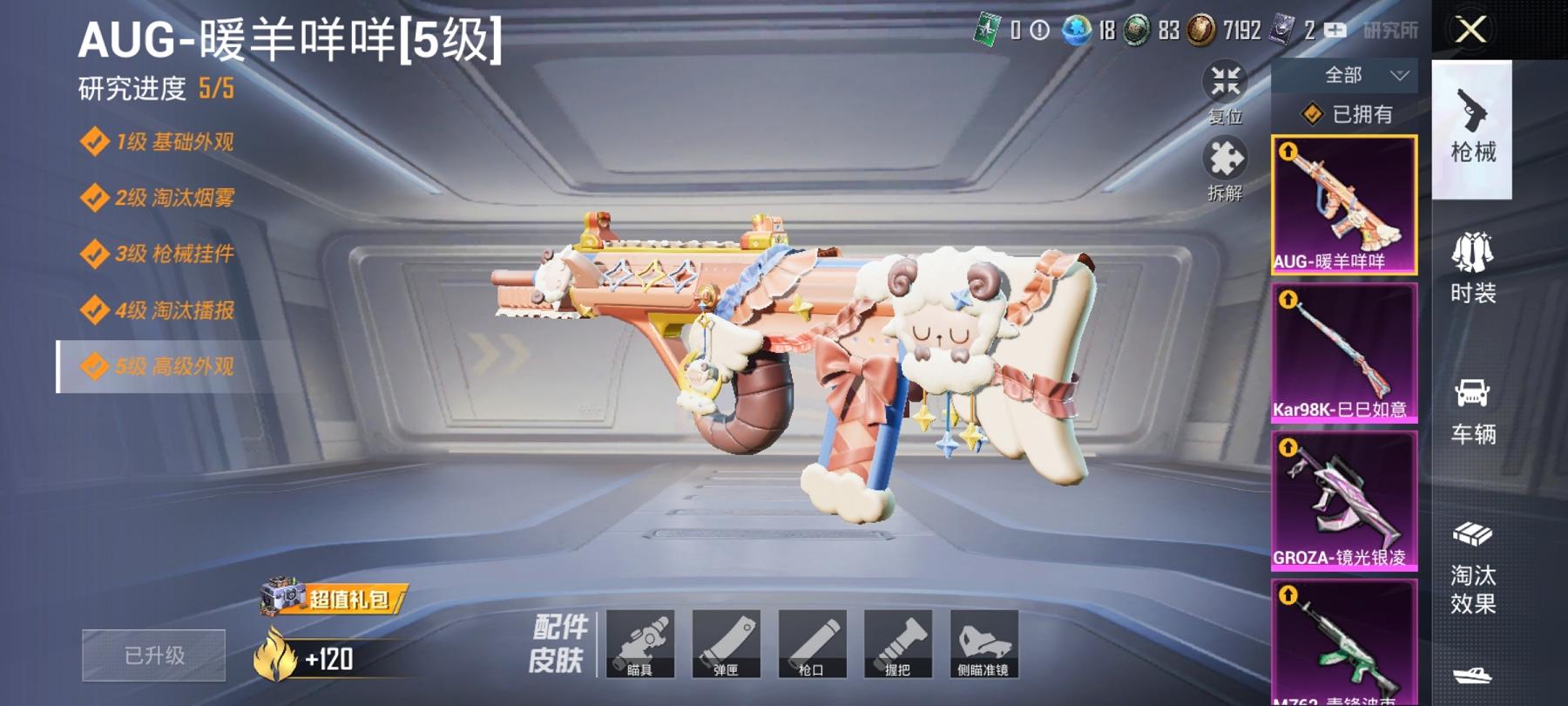 【6特效枪2粉装】 安卓Q区-27632热力值-1印记-64套装-96枪皮 【2粉装】 歌者泠鸢 角色-狂花道·不知火舞【6特效枪】 M762-青锋波束(5级) Kar98K-巳巳如意(5级) AU