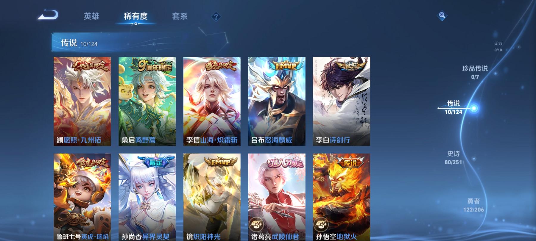 【247皮肤1典藏10传说 背包1水晶未兑换】安卓Q-123英雄【1水晶】九霄神辉【10传说】愿照·九州拓 鸣野蒿 山海·炽霜斩 诗剑行 炽阳神光 寅虎·瑞焰 异界灵契 地狱火 武陵仙君 怒海麟威【