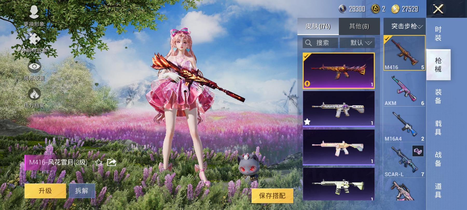【风花雪月6特效枪4粉装】 安卓Q区-52974热力值-8印记-137套装-174枪皮 【4粉装】 齐天大圣 第五大道 青空秋雨 角色-樱桃泡泡【6特效枪】 M416-风花雪月(3级) AKM-炫紫