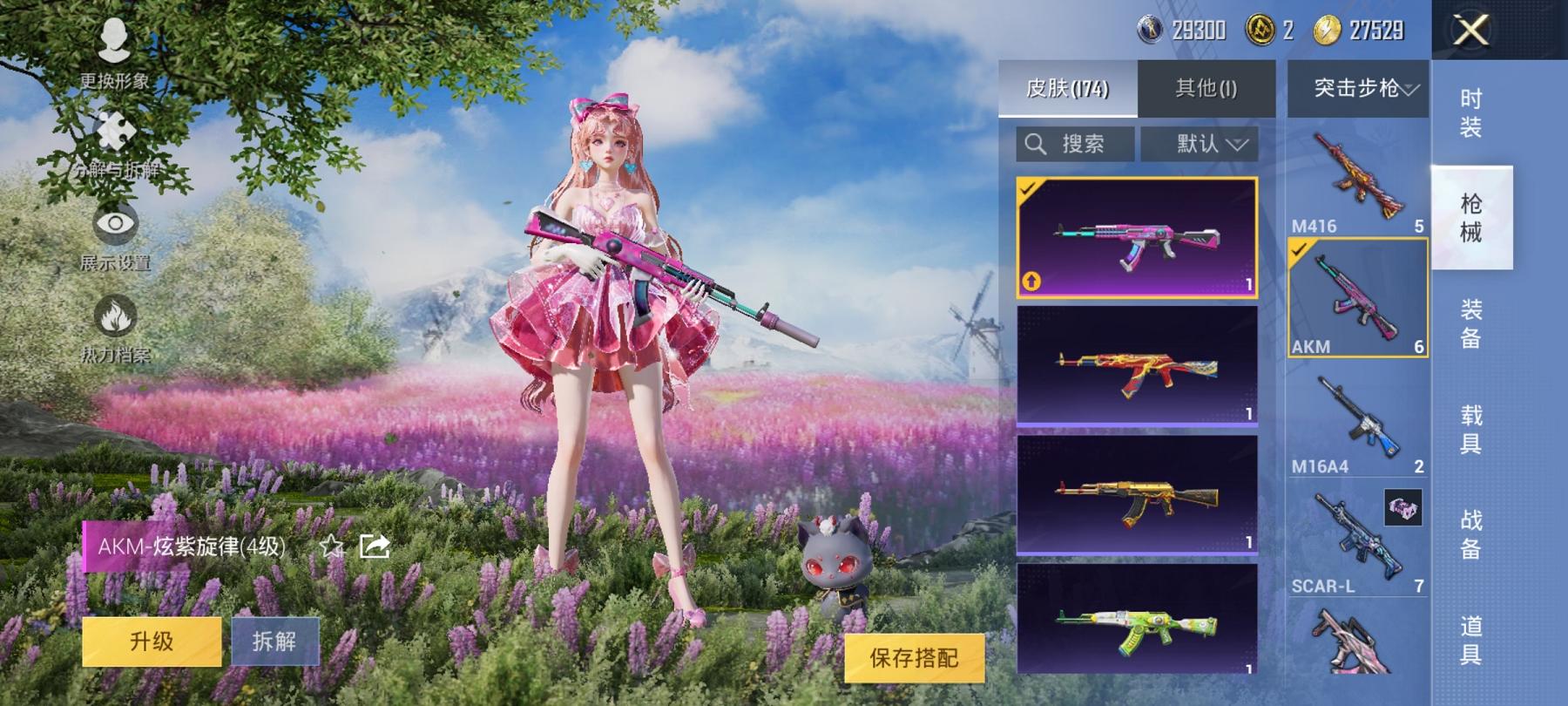 【风花雪月6特效枪4粉装】 安卓Q区-52974热力值-8印记-137套装-174枪皮 【4粉装】 齐天大圣 第五大道 青空秋雨 角色-樱桃泡泡【6特效枪】 M416-风花雪月(3级) AKM-炫紫