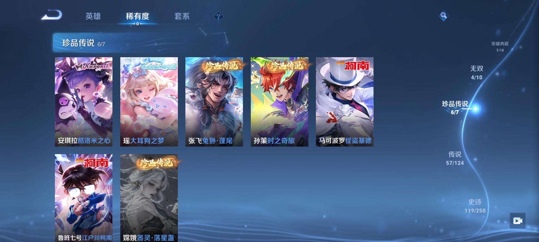 可二次【v10 女号406皮肤3水晶4无双6珍品1星元57传说满蛇年】安卓QQ-124英雄-406皮肤【3水晶】 星域神启 天鹅之梦 无限飓风号【无双皮肤】时之魔女 真我赫兹 离恨烟 雪境奇遇【珍品
