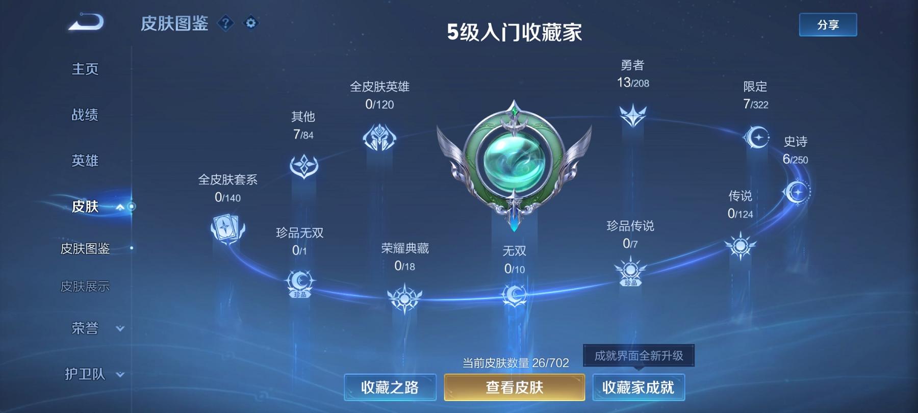 【练手小号】安卓V区-59英雄-26皮肤【史诗皮肤】完美运算 梁祝 苍穹之光 冰雪圆舞曲 心灵骇客 星夜王子【勇者皮肤】劲辣红锅 古海寻踪 妄想特派 探海日志 热血海滩 聚星闪耀 海盐诗旅 街头霸王