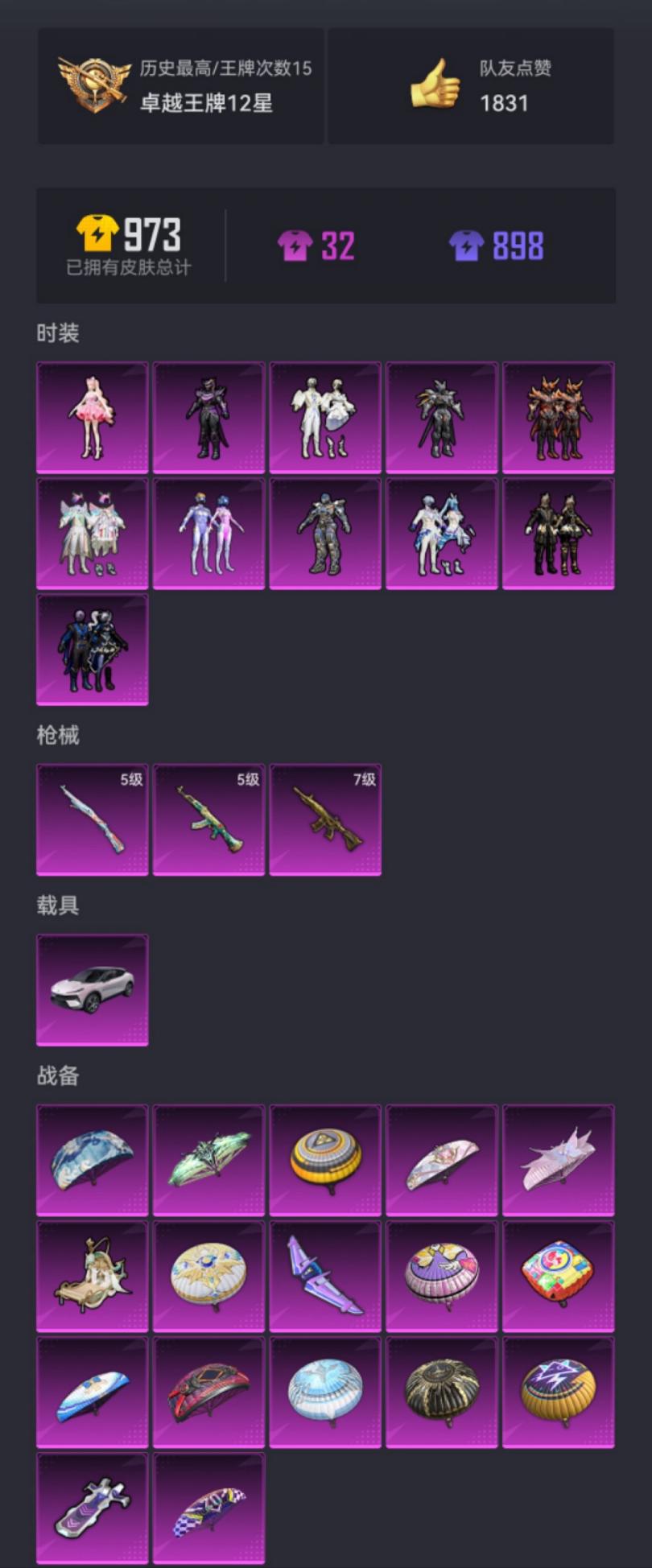 【女号老101金鞋梦幻火箭11粉装3特效枪1载具】 安卓Q区-82803热力值-15印记-210套装-251枪皮 【1载具】 路特斯EL花绽灰【6稀有】 火箭少女101 派对舞王 派对舞王（金靴子）