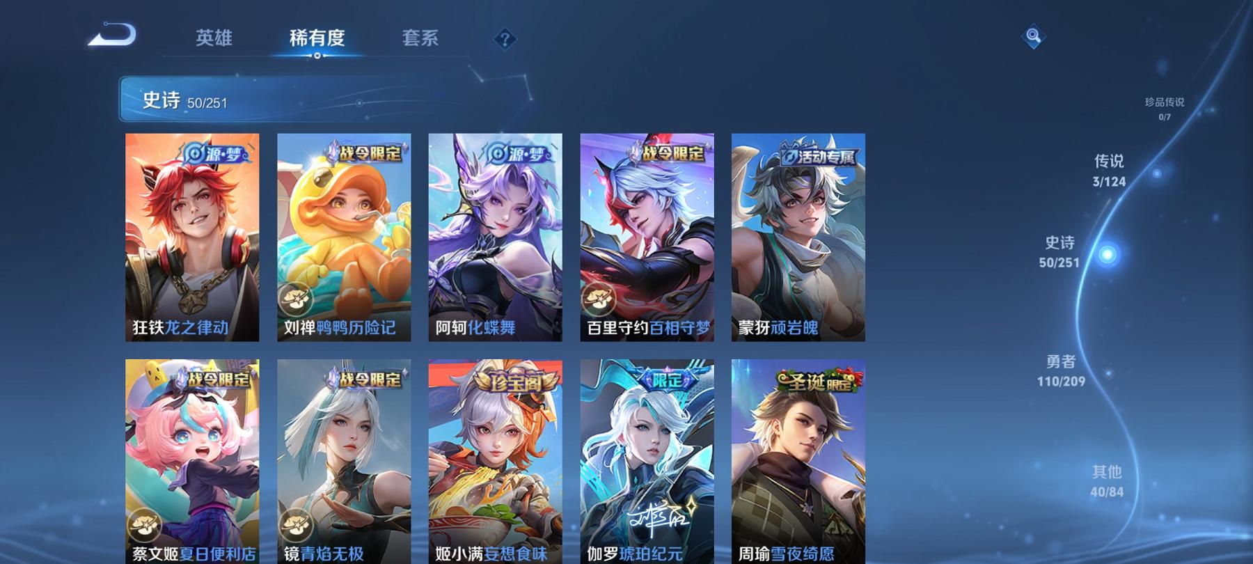 可二次【女号204皮肤1典藏3传说1星元】安卓Q-122英雄【1水晶】最初的交响【1星元】金色仲夏夜之梦【3传说】鸣野蒿 超时空战士 幻光神枪【52史诗】龙之律动 琥珀纪元 顽岩魄 雪夜绮愿 江河有