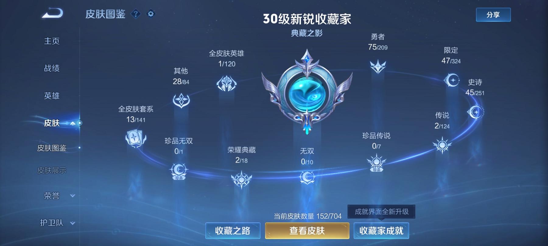 可二次【152皮肤2典藏2传说】安卓Q-119英雄【2水晶】全息碎影 无限飓风号【2传说】愿照·九州拓 鸣野蒿【46史诗】龙之律动 谪仙醉月 顽岩魄 燃音魔法 江河有灵 天穹祈灯 天穹之誓 破空之剑