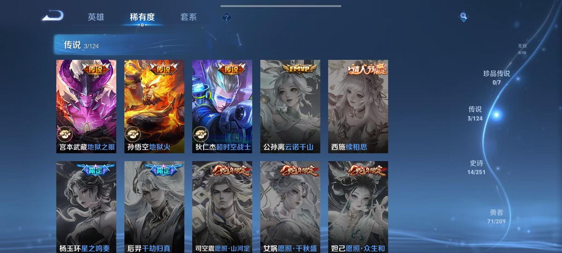可二次【3传说1星元】安卓QQ-123英雄-133皮肤【星元皮肤】幽冥之眼【传说皮肤】超时空战士 地狱之眼 地狱火【史诗皮肤】天穹之誓 完美运算 繁星吟游 魔术师 鹰眼统帅 紫霞仙子 狮舞东方 狂想