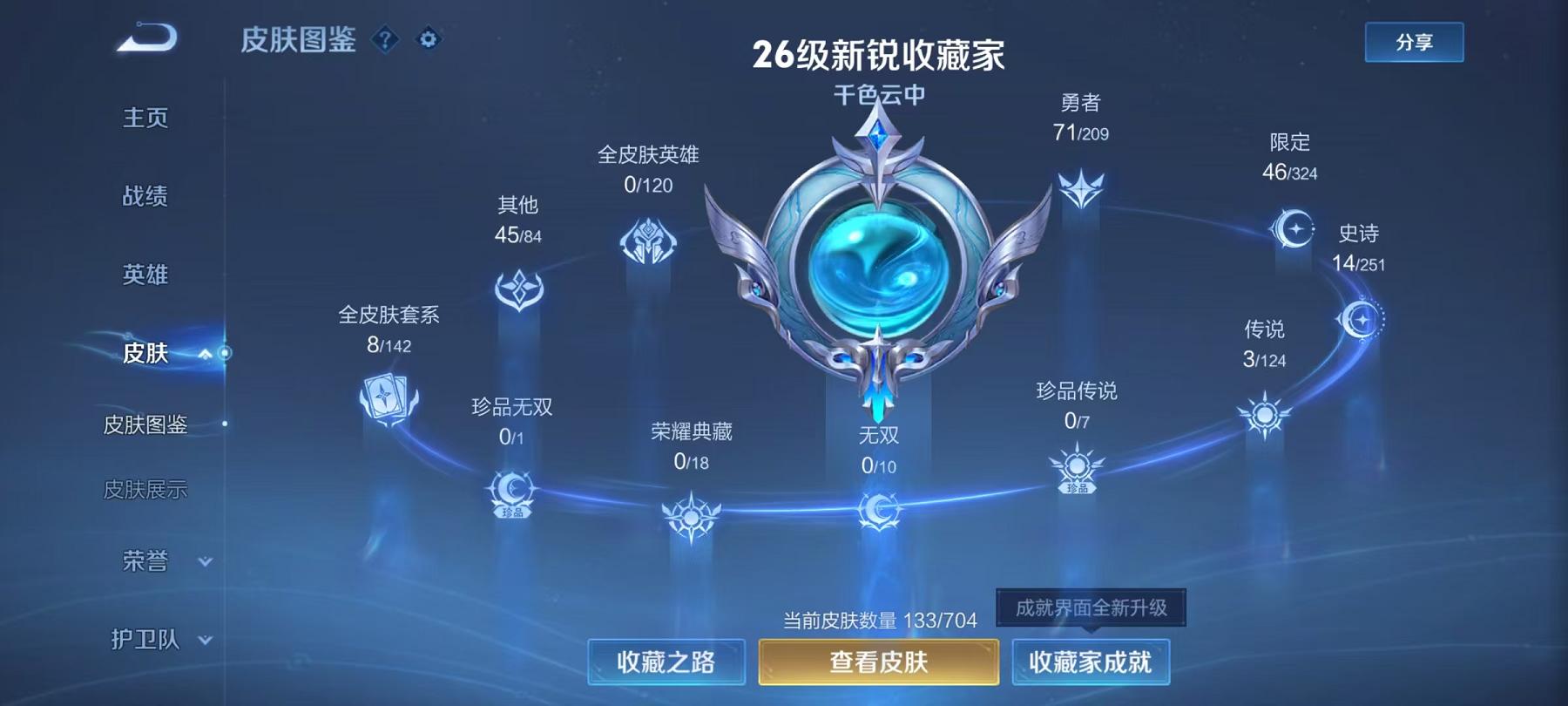 可二次【3传说1星元】安卓QQ-123英雄-133皮肤【星元皮肤】幽冥之眼【传说皮肤】超时空战士 地狱之眼 地狱火【史诗皮肤】天穹之誓 完美运算 繁星吟游 魔术师 鹰眼统帅 紫霞仙子 狮舞东方 狂想