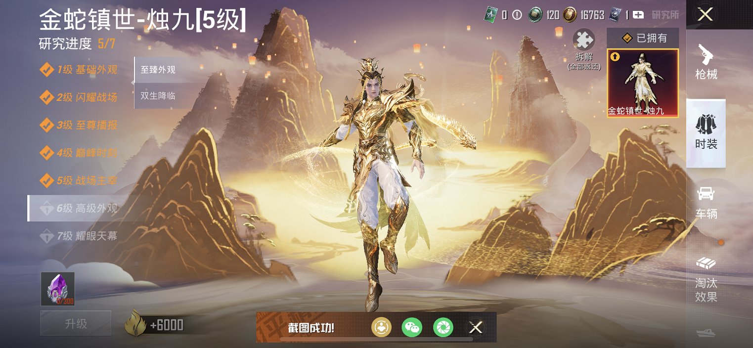 和平精英账号苹果微信6载具-141套装-199枪皮-可二次【5级红装烛九 5级玛莎 巡查衣 6载具9粉装4特效枪 25王