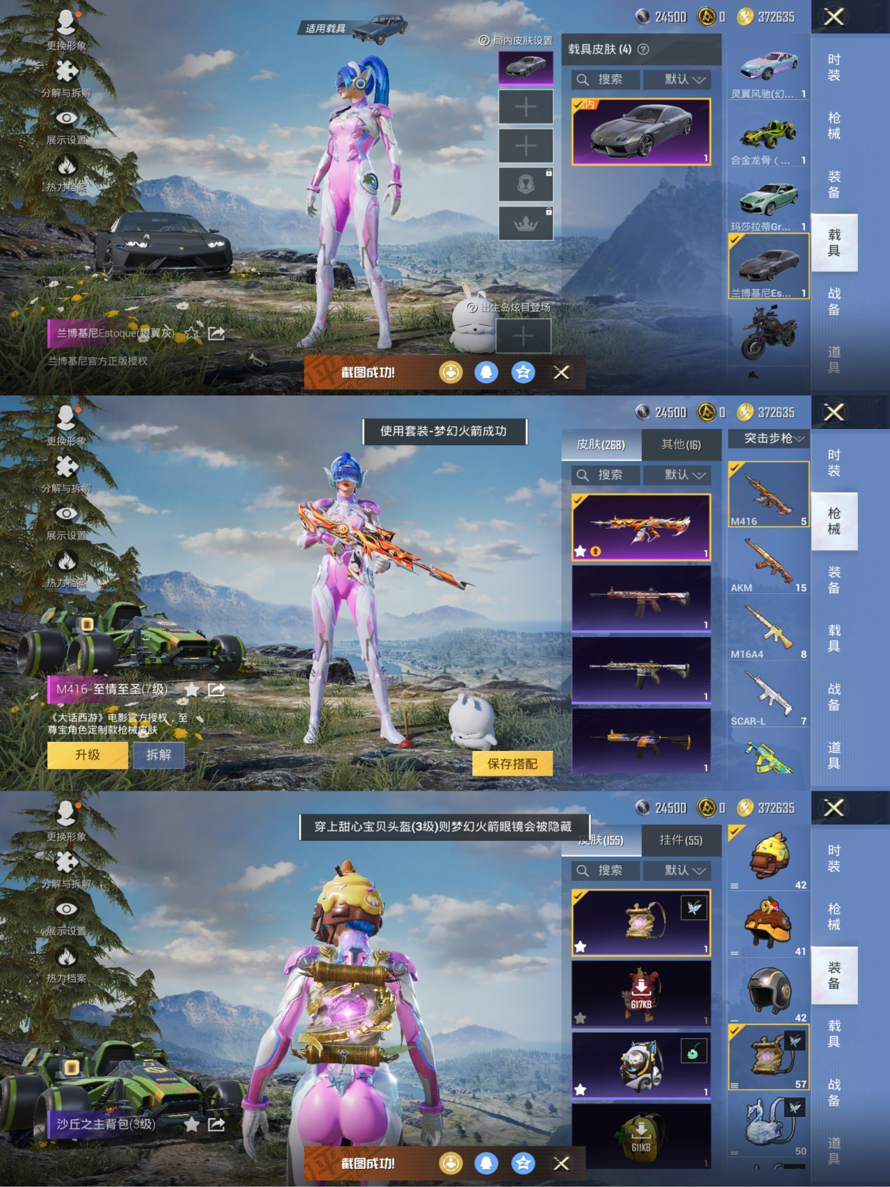 和平精英账号苹果QQ4载具-195套装-266枪皮-【7级M4至情至圣16粉装9特效枪4载具素材号 秒换绑不用等】 苹果