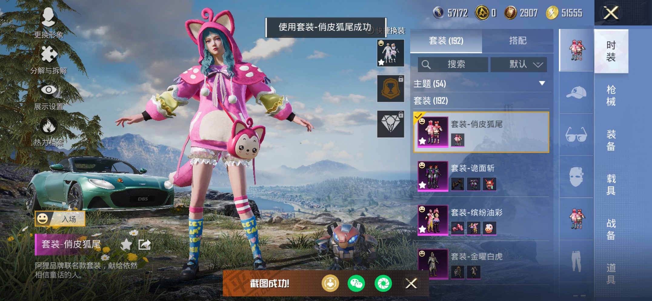 和平精英账号苹果微信1载具-192套装-228枪皮-【巡查衣13粉装7特效枪1载具】 苹果V区-86410热力值-13印