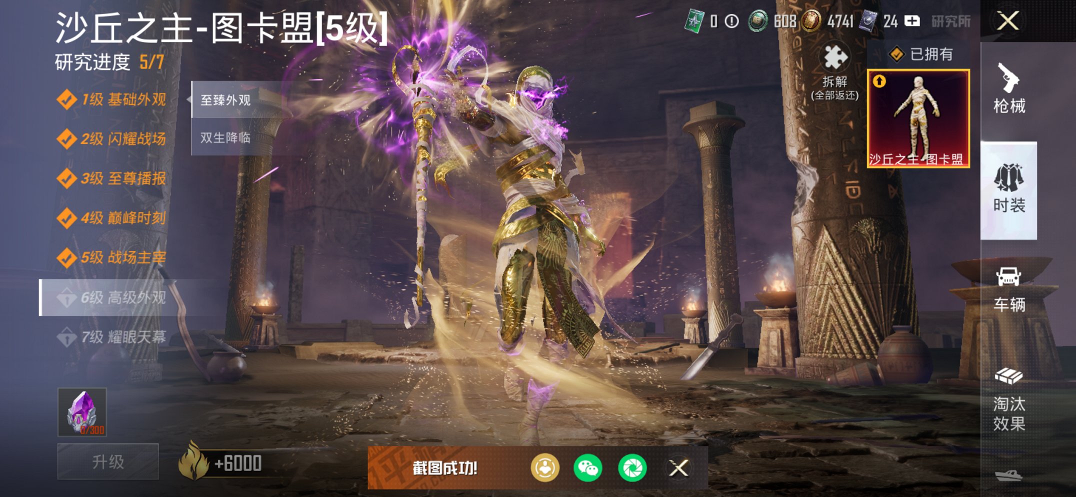 和平精英账号苹果微信4载具-250套装-281枪皮-可二次实名【5级图卡盟4载具7特效枪5粉装】 苹果V区-热力值-18