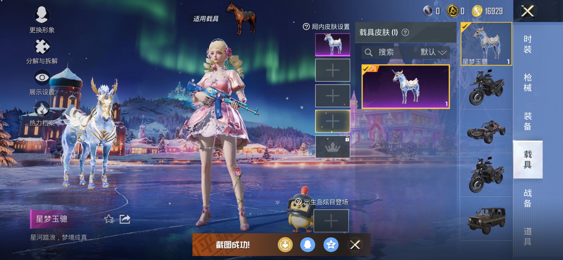 和平精英账号苹果QQ1载具-87套装-132枪皮-【AUG星梦奇缘猫包4特效枪1载具1粉装 秒换绑不用等】 苹果Q区-4