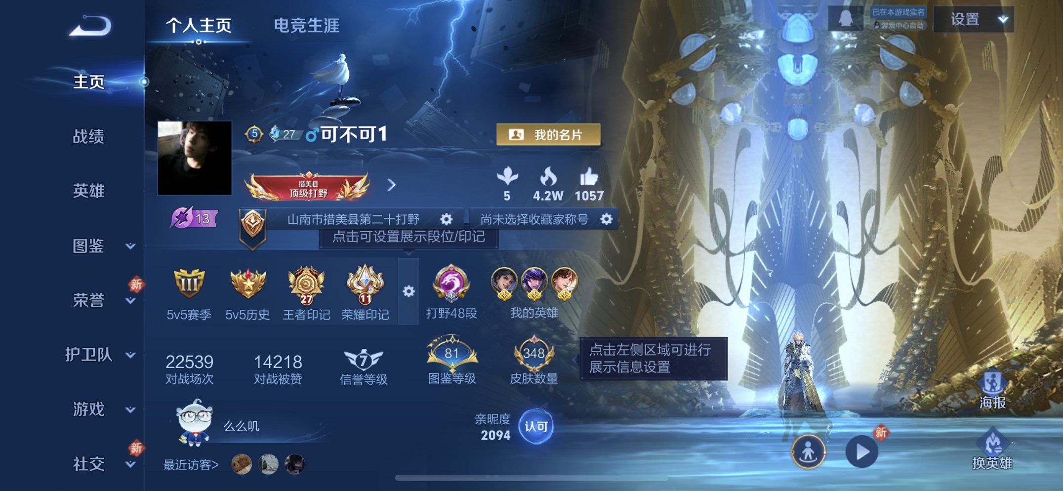 王者荣耀账号苹果QQ126英雄-348皮肤-【18金标打野48段对抗路42段22传说348皮肤1水晶3星元 秒换绑不用等