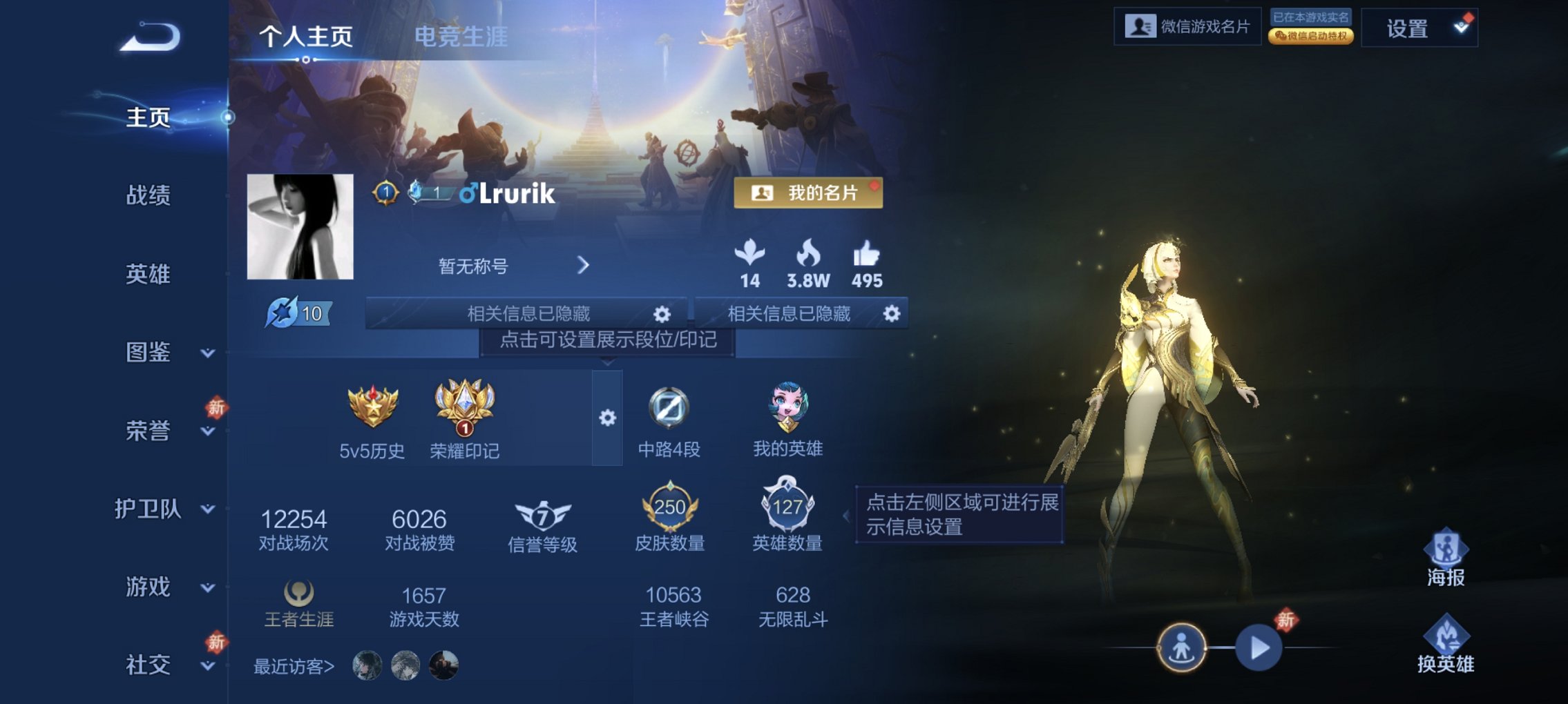 王者荣耀账号安卓VX127英雄-250皮肤-可二次【3珍品17传说250皮肤1典藏1星元】安卓WX-127英雄【1水晶】