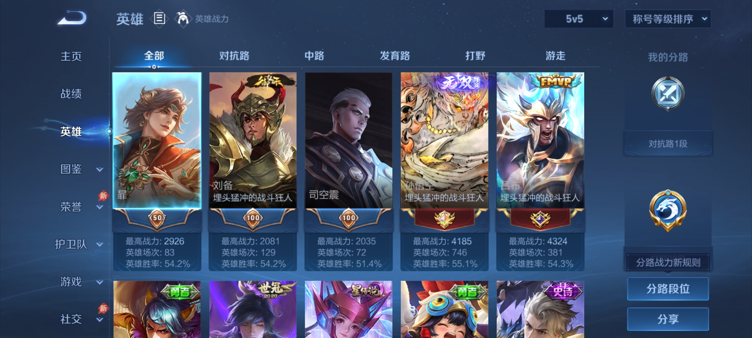 WZLX4282091王者荣耀账号详情图2