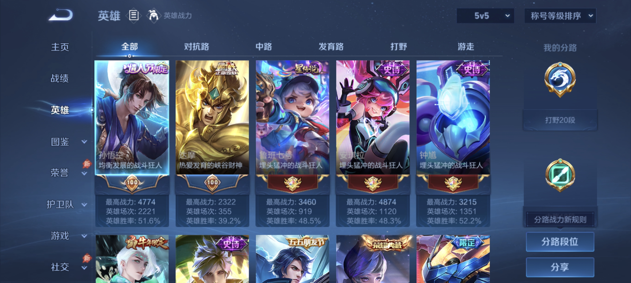 WZLX4315125王者荣耀账号详情图2