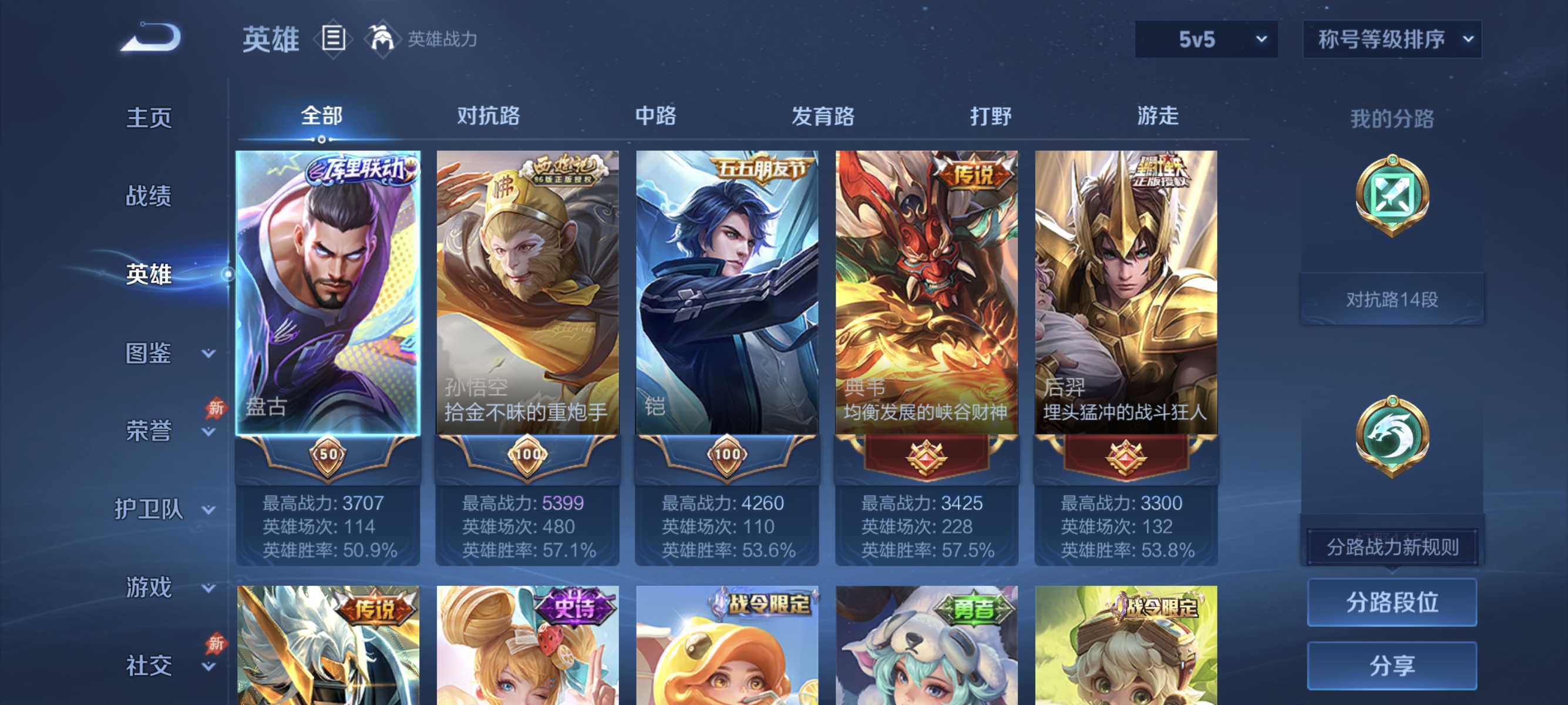 WZLX4323585王者荣耀账号详情图2