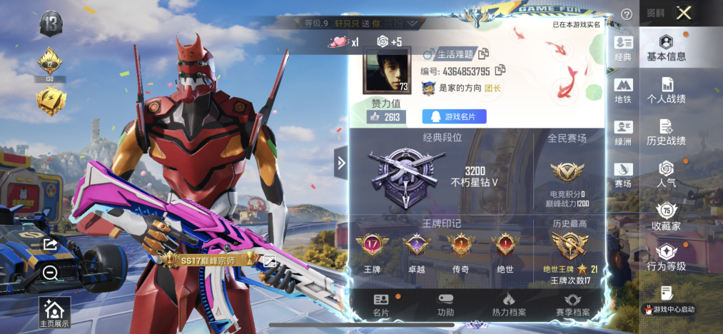 HPLX4192226和平精英账号详情图2