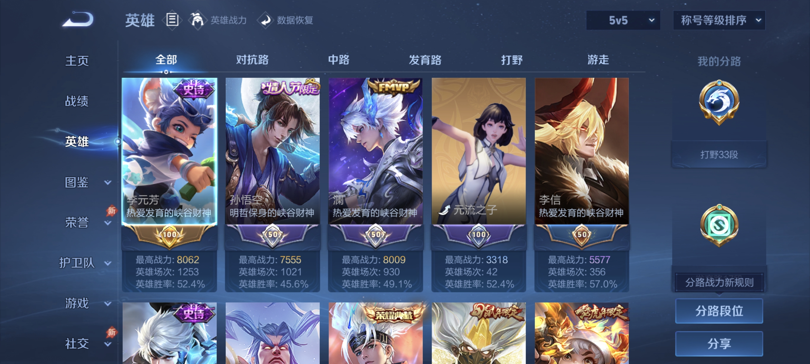 WZLX4335020王者荣耀账号详情图2