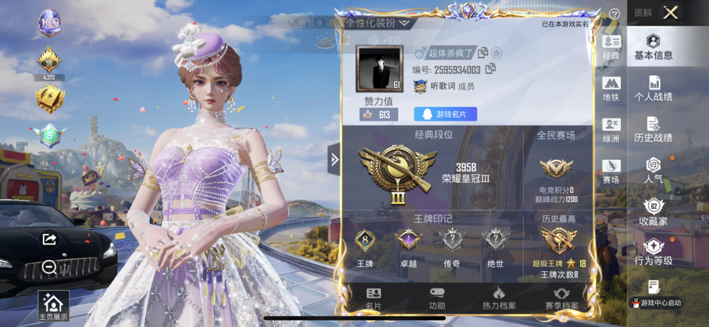 HPLX4196104和平精英账号详情图2