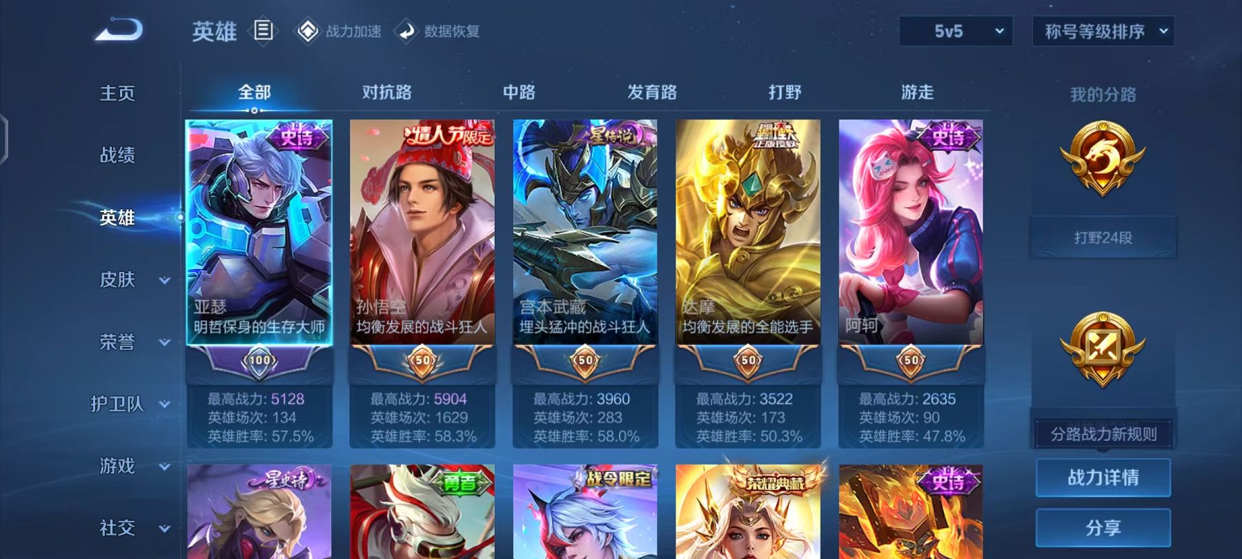 WZQM383299王者荣耀账号详情图6