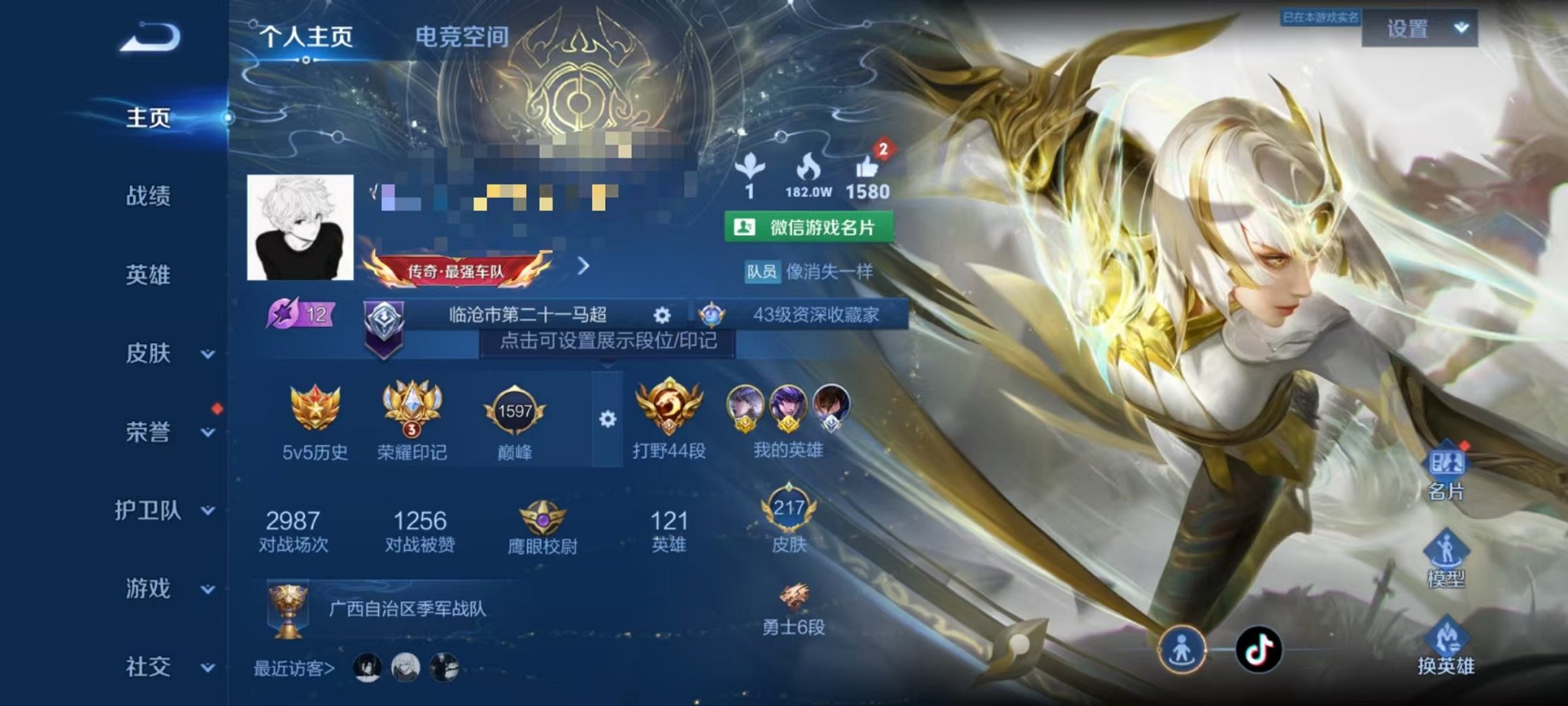 王者荣耀账号安卓VX无双1星元34传说3珍品】安卓V区-121英雄-217皮肤【1水晶】 星域神启【无双皮肤】雪境奇遇 