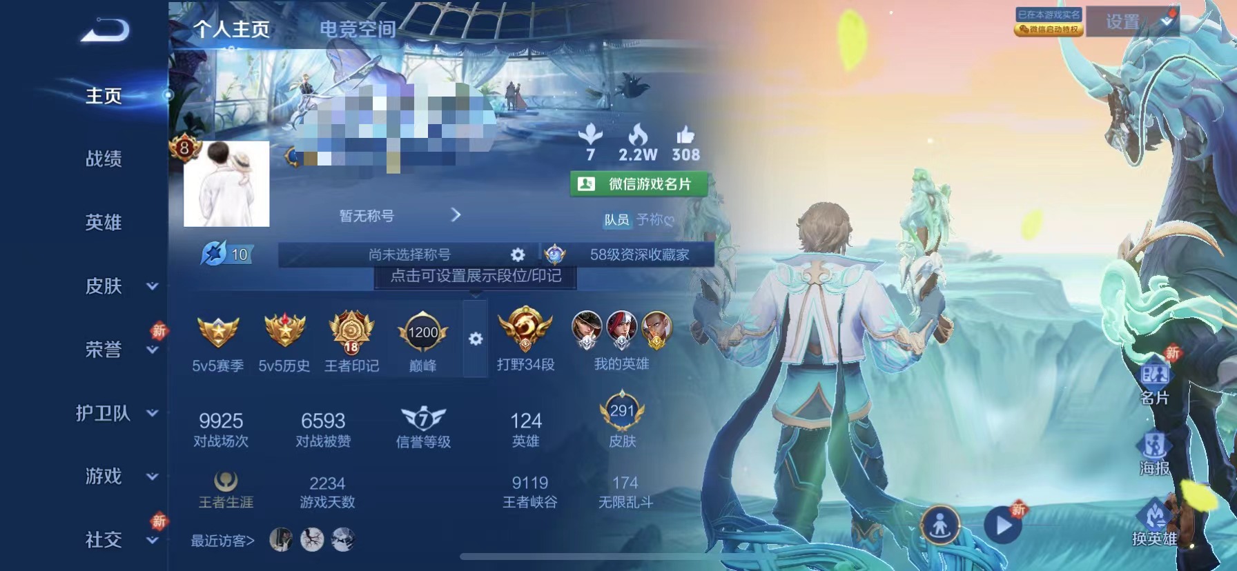 王者荣耀账号苹果VX1皮肤1水晶1星元1金标 钱包无法更改】苹果V区-124英雄-291皮肤【1水晶】 鸣剑·曳影【星元