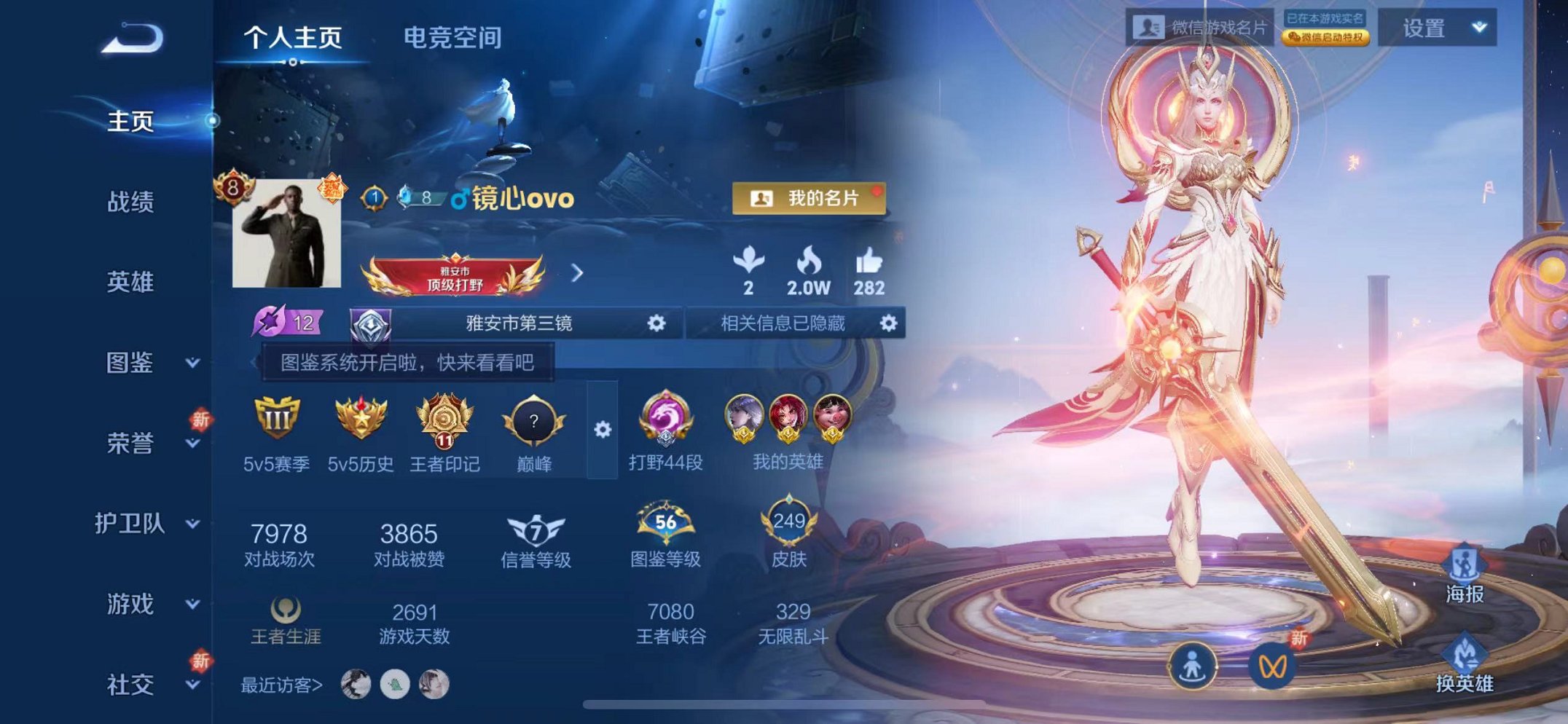王者荣耀账号苹果VX策镜249皮肤2水晶2珍品2星元12传说】苹果V区-124英雄-249皮肤【2水晶】 九霄神辉 全息