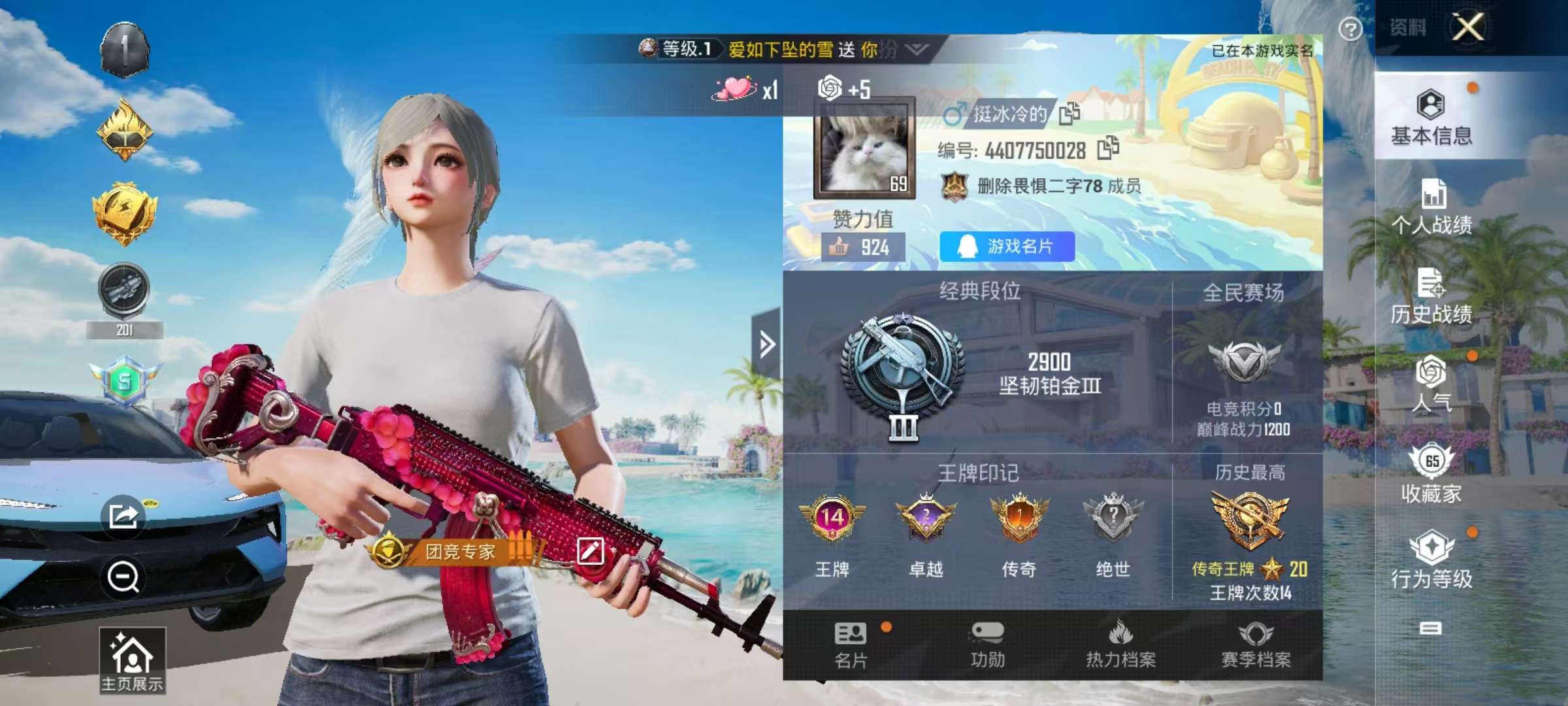 HPCMW3297688和平精英账号详情图2