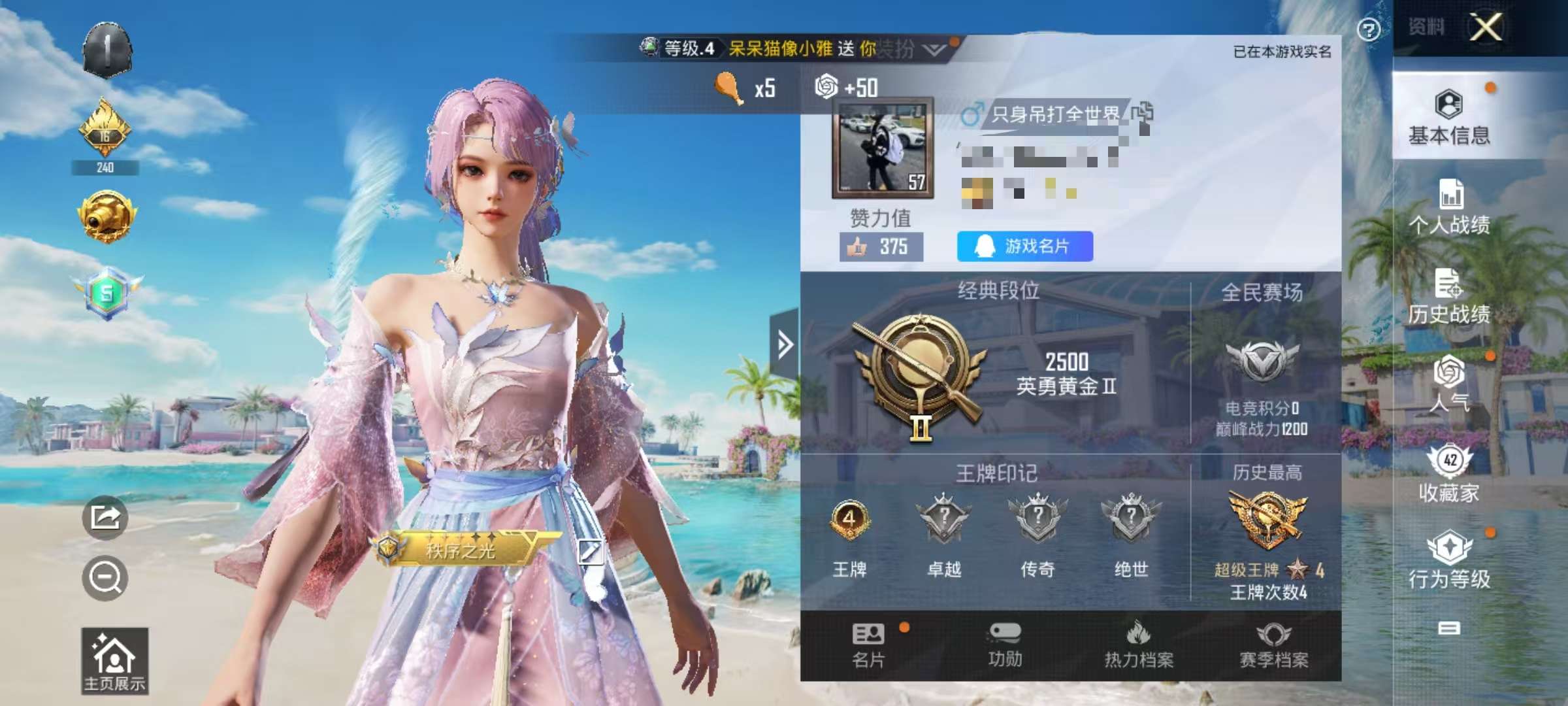 HPCMW3316142和平精英账号详情图2