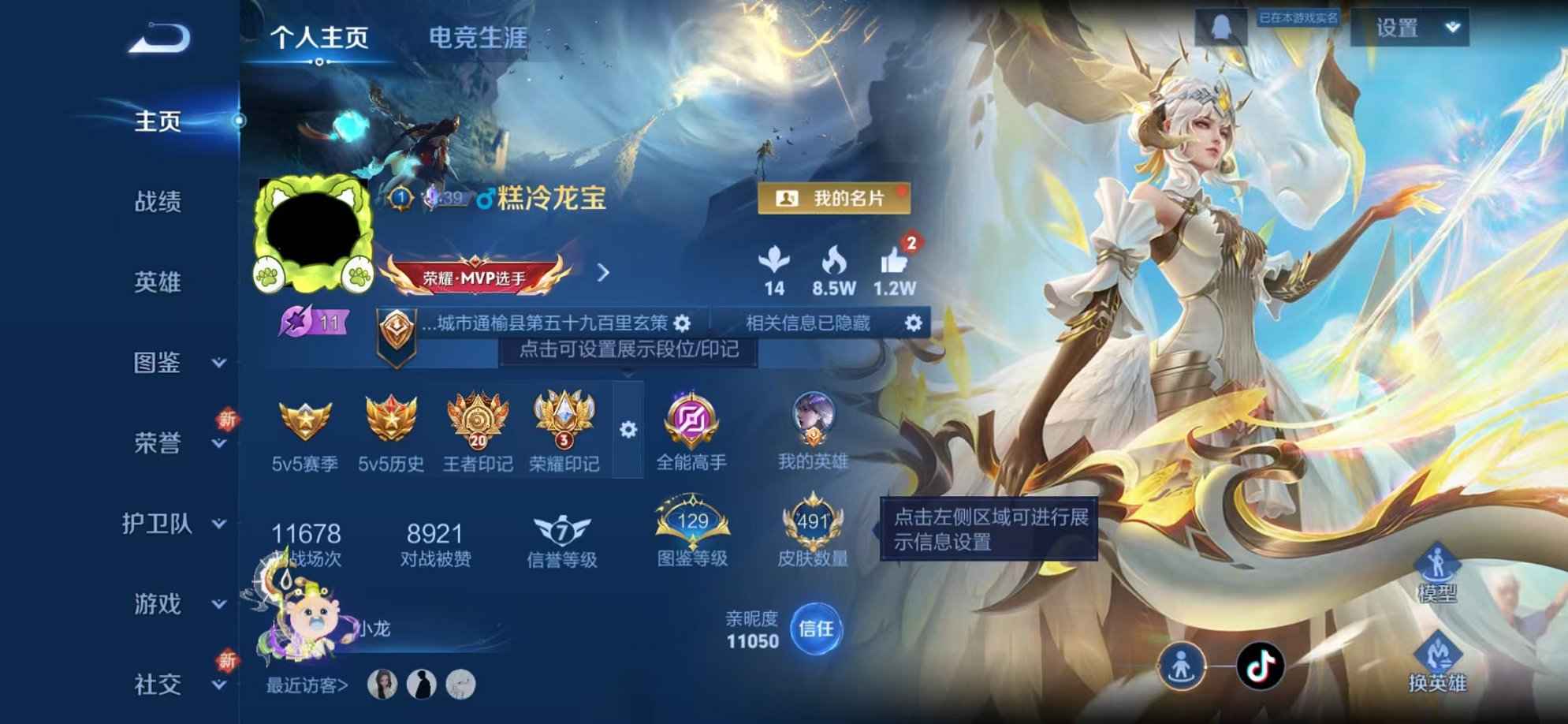 王者荣耀账号安卓QQ127英雄-491皮肤-【V10 491皮肤4水晶3无双4星元3珍品56传说可秒换绑】安卓QQ-12