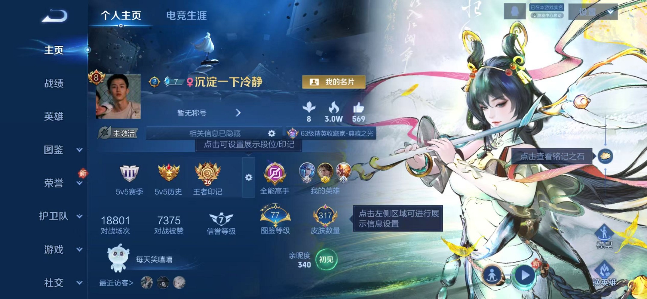 王者荣耀账号苹果QQ127英雄-317皮肤-【V9 317皮肤7水晶2无双1星元9传说可秒换绑】苹果QQ-127英雄-3