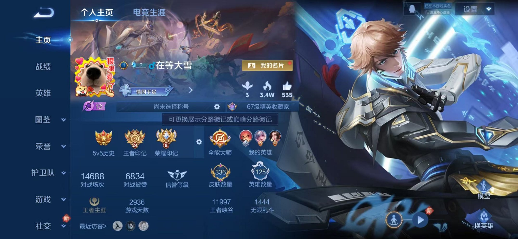 王者荣耀账号苹果QQ125英雄-338皮肤-【3金标 338皮肤1水晶2星元7传说可秒换绑】苹果QQ-125英雄-338