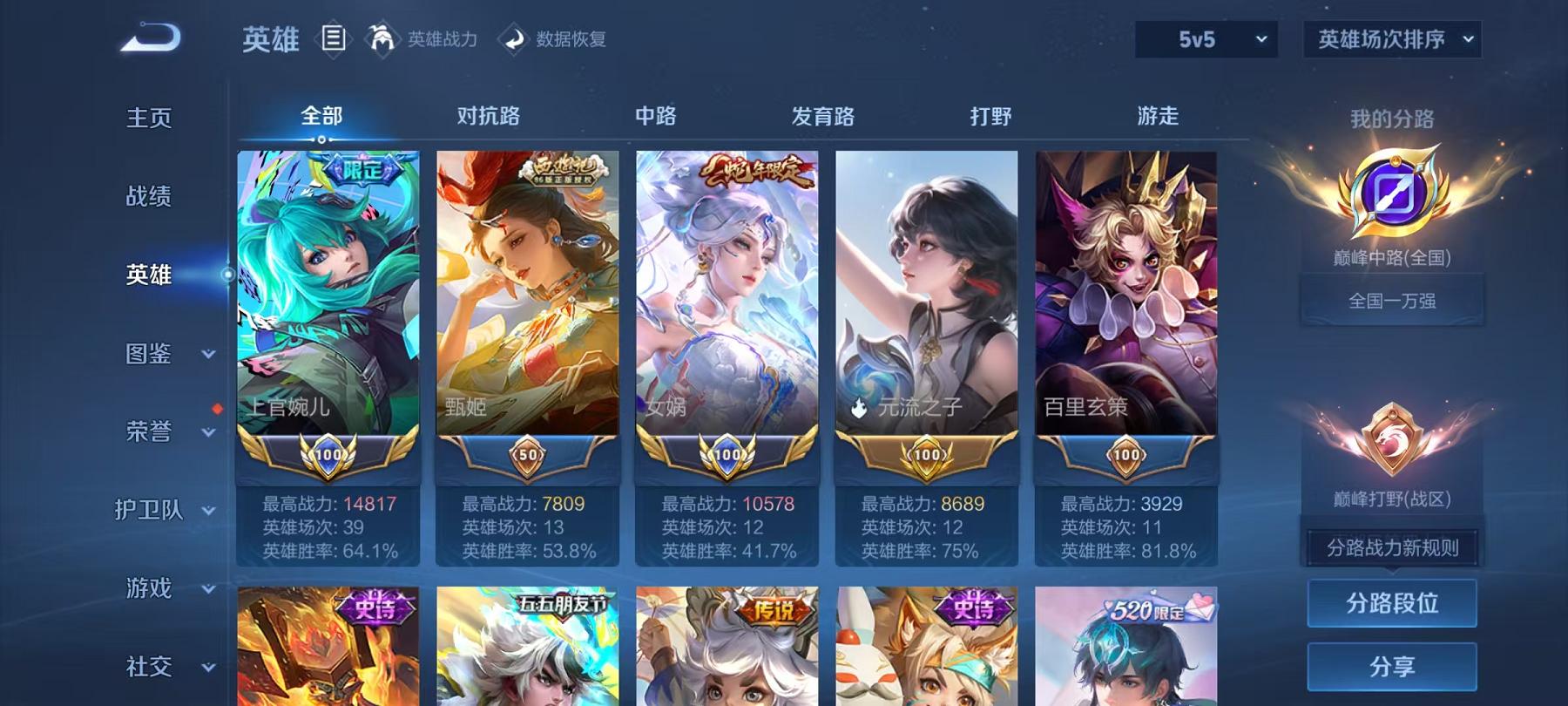 WZLX4309055王者荣耀账号详情图2