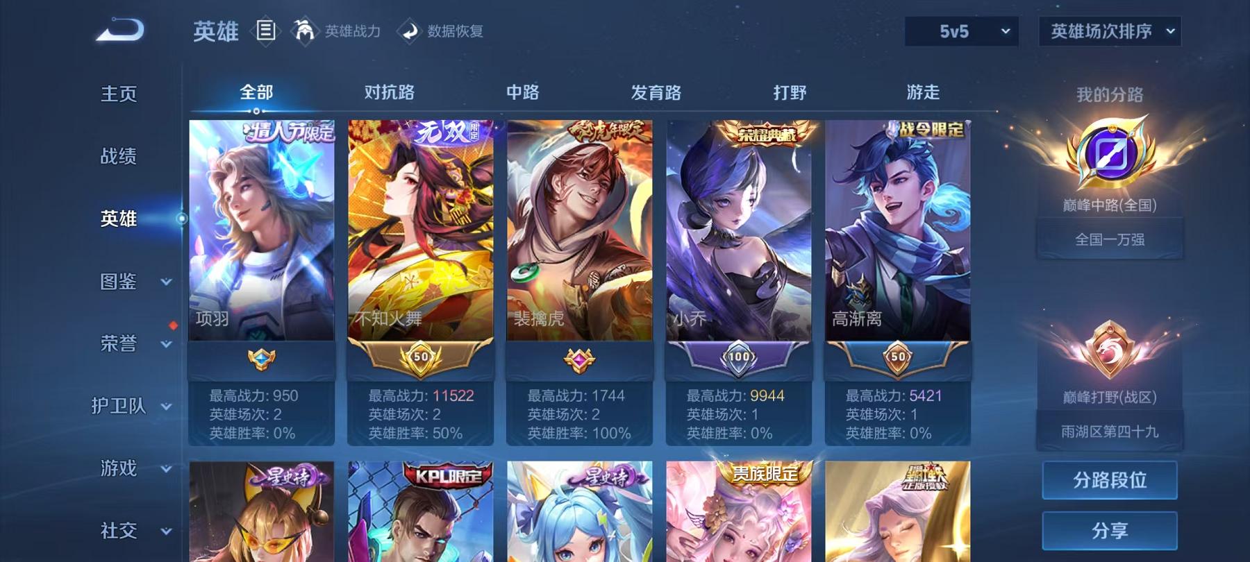 WZLX4309055王者荣耀账号详情图5