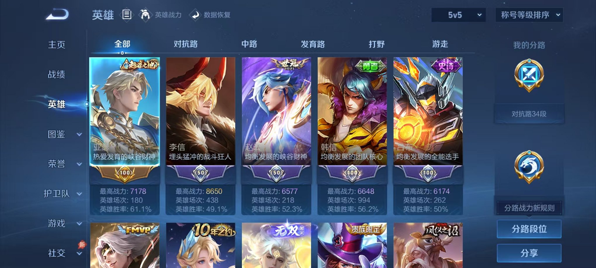 WZLX4311626王者荣耀账号详情图3