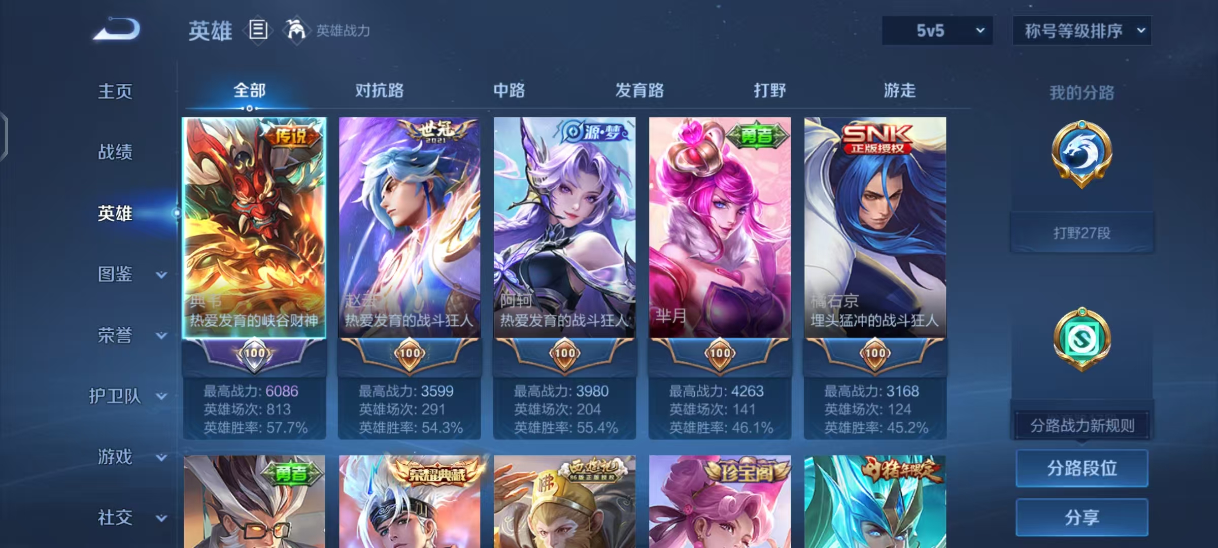 WZLX4340575王者荣耀账号详情图2