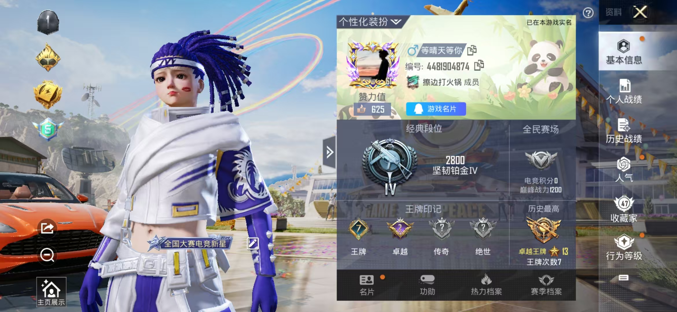 和平精英账号安卓QQ1载具-112套装-123枪皮-可二次【1粉装4特效枪1载具 新星烈龙（小白龙）可秒换绑】 安卓Q区