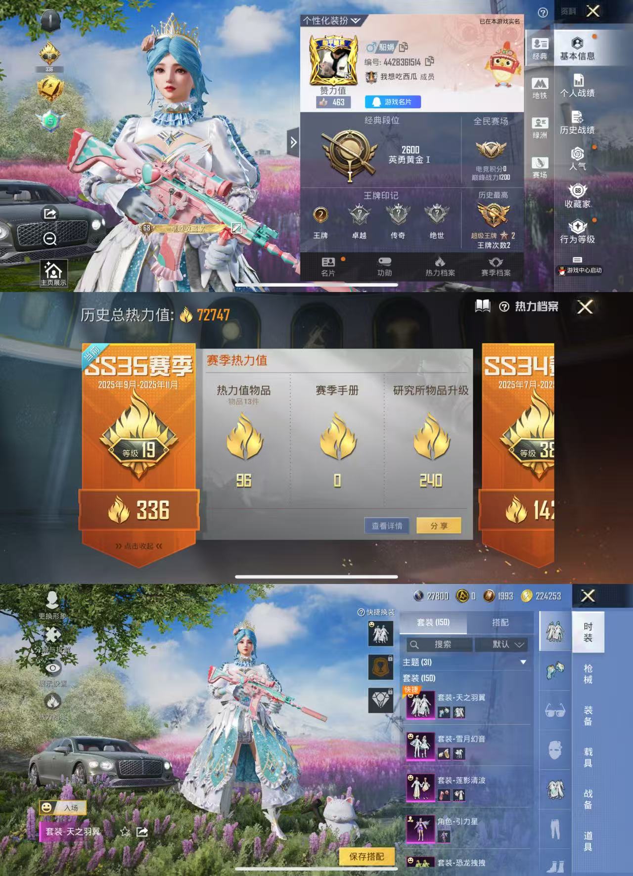 和平精英账号苹果QQ3载具-150套装-222枪皮-【1稀有5粉装6特效枪3载具奇异狩猎者利飞驰(布罗德盖棕双色)】 苹