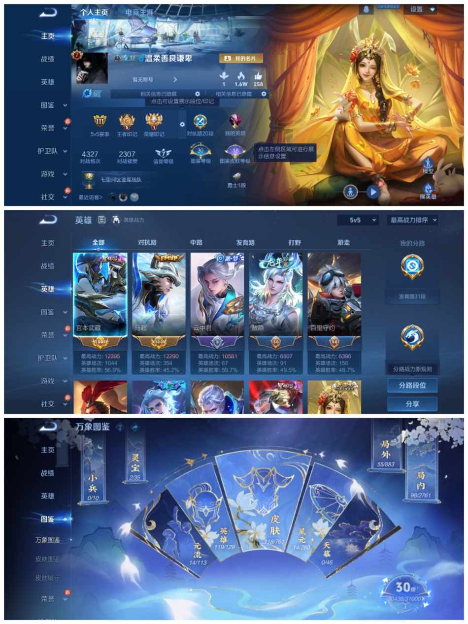 王者荣耀账号安卓QQ119英雄-118皮肤-【2星传13传说万战马超万战宫本万战云中君】安卓QQ-119英雄-118皮肤