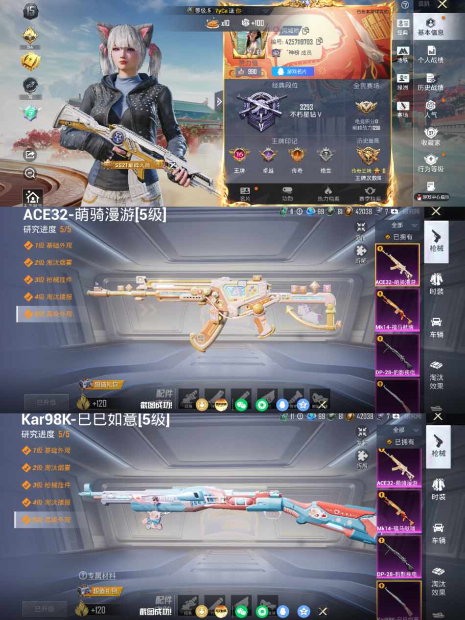 和平精英账号苹果QQ【2粉装4特效枪 秒换绑不用等】 苹果Q区-60037热力值-172套装-207枪皮 【4稀有】 Mark.06 都市猎人 AWM-黄金龙骨 AKM-百万伏特【2粉装】 恐龙拽拽 星之彼岸【2特效枪】